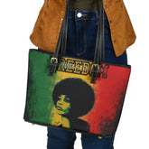 Angela Davis Rasta Freedom Leather Tote Bag